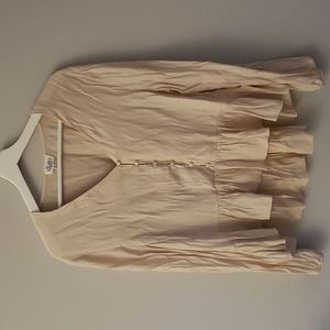 Peplum Blouse with Button Front Detail